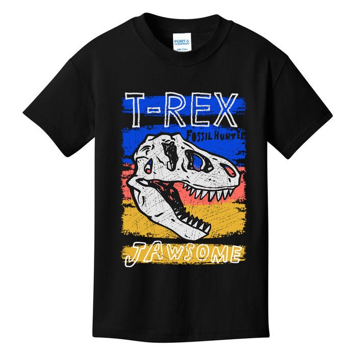 T Rex Fossil Hunter Jawsome Kids T-Shirt
