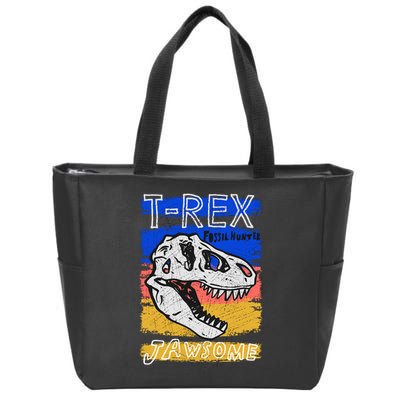 T Rex Fossil Hunter Jawsome Zip Tote Bag
