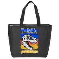 T Rex Fossil Hunter Jawsome Zip Tote Bag
