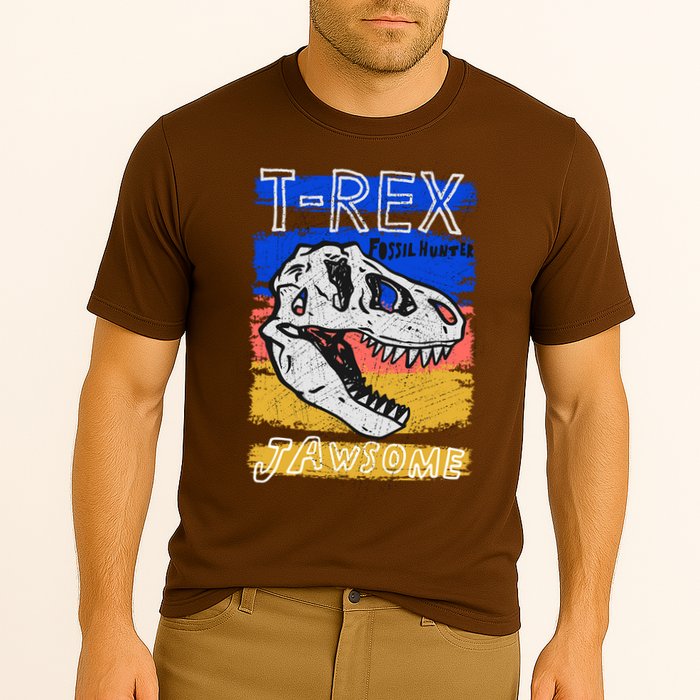 T Rex Fossil Hunter Jawsome Performance Shirt