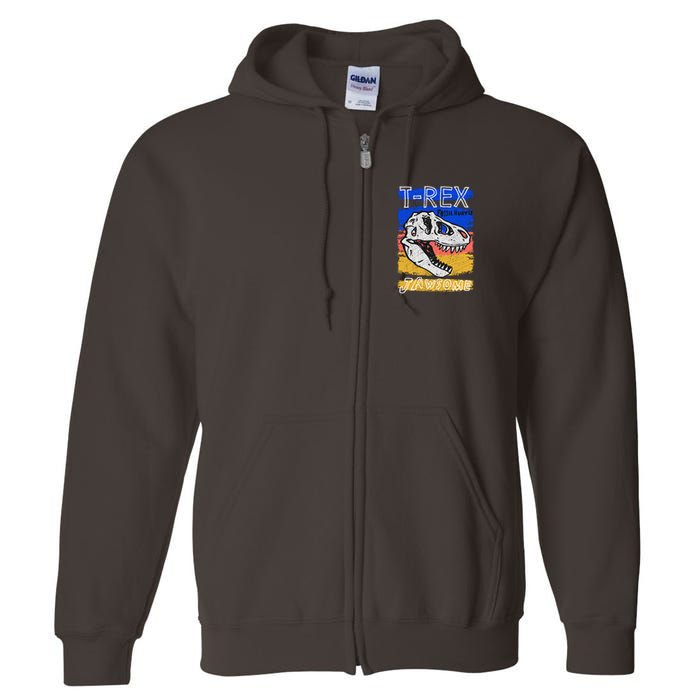 T Rex Fossil Hunter Jawsome Full Zip Hoodie