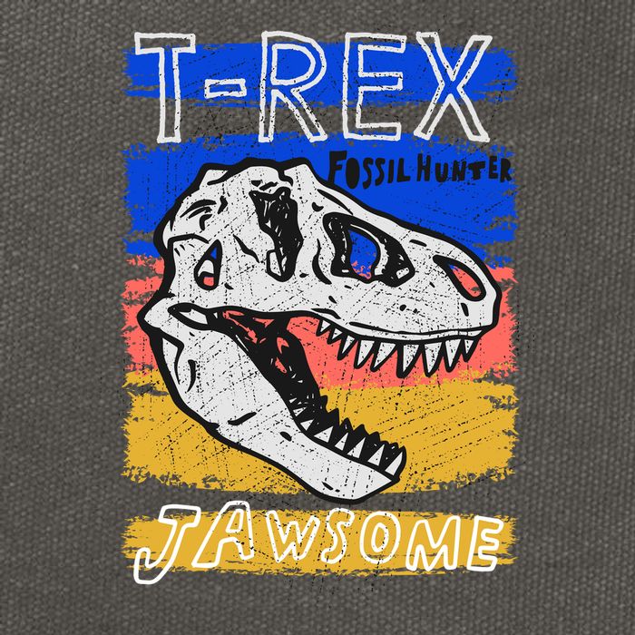 T Rex Fossil Hunter Jawsome Cotton Canvas Backpack