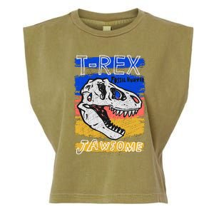 T Rex Fossil Hunter Jawsome Garment-Dyed Women's Muscle Tee