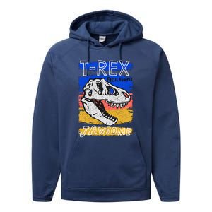 T Rex Fossil Hunter Jawsome Performance Fleece Hoodie