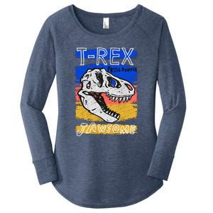 T Rex Fossil Hunter Jawsome Women's Perfect Tri Tunic Long Sleeve Shirt