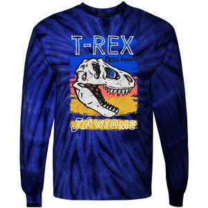 T Rex Fossil Hunter Jawsome Tie-Dye Long Sleeve Shirt