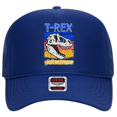 T Rex Fossil Hunter Jawsome High Crown Mesh Back Trucker Hat