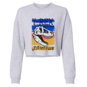 T Rex Fossil Hunter Jawsome Cropped Pullover Crew