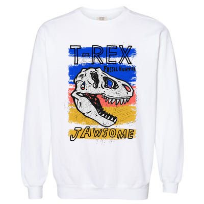 T Rex Fossil Hunter Jawsome Garment-Dyed Sweatshirt