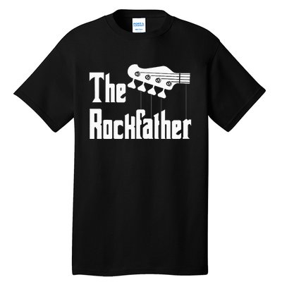 The R.O.C.K Father Funny Electric Bass Guitar Player Dad Tall T-Shirt