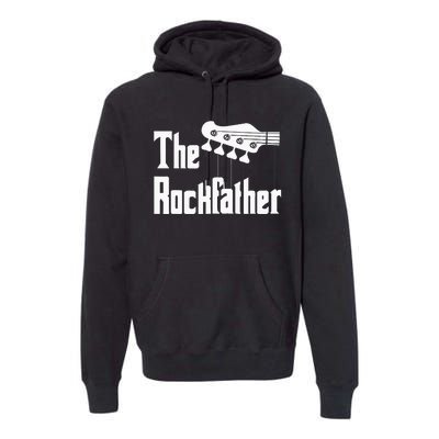 The R.O.C.K Father Funny Electric Bass Guitar Player Dad Premium Hoodie