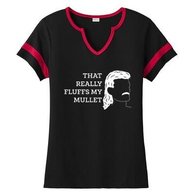 That Really Fluffs My Mullet Haircut Vokuhila Ladies Halftime Notch Neck Tee