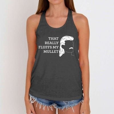 That Really Fluffs My Mullet Haircut Vokuhila Women's Knotted Racerback Tank