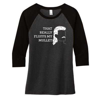 That Really Fluffs My Mullet Haircut Vokuhila Women's Tri-Blend 3/4-Sleeve Raglan Shirt