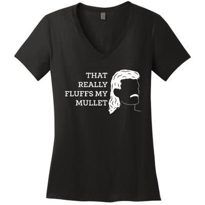 That Really Fluffs My Mullet Haircut Vokuhila Women's V-Neck T-Shirt