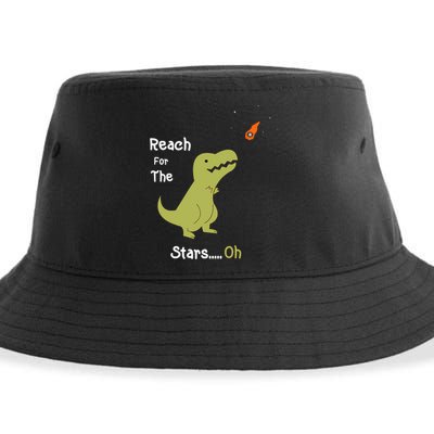 T-Rex Reach For The Stars Oh Dinosaur Dino Cool Cute Funny Sustainable Bucket Hat