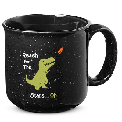 T-Rex Reach For The Stars Oh Dinosaur Dino Cool Cute Funny 15oz Campfire Ceramic Mug
