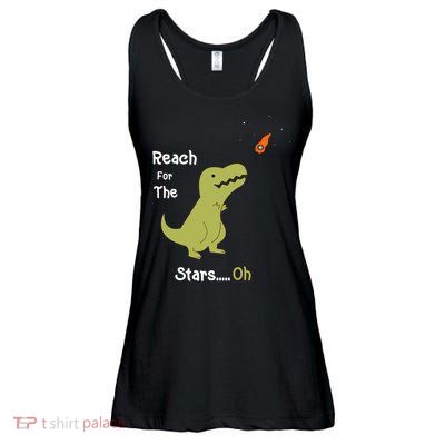 T-Rex Reach For The Stars Oh Dinosaur Dino Cool Cute Funny Ladies Essential Flowy Tank