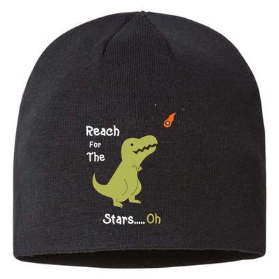 T-Rex Reach For The Stars Oh Dinosaur Dino Cool Cute Funny Sustainable Beanie