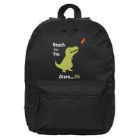T-Rex Reach For The Stars Oh Dinosaur Dino Cool Cute Funny 16 in Basic Backpack