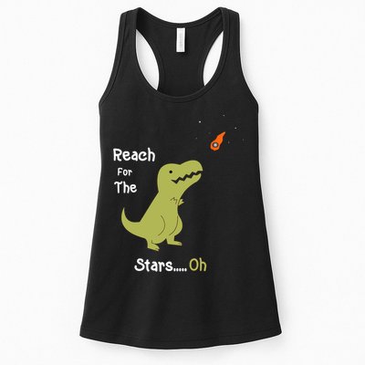 T-Rex Reach For The Stars Oh Dinosaur Dino Cool Cute Funny Womens Tank Top