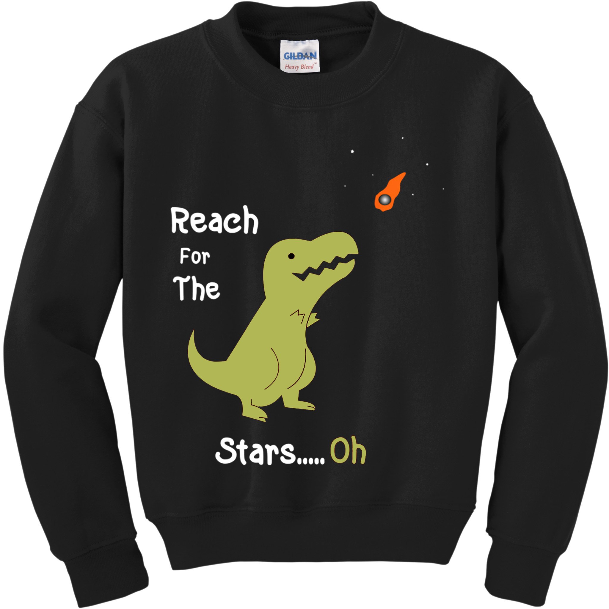 T-Rex Reach For The Stars Oh Dinosaur Dino Cool Cute Funny Kids Sweatshirt