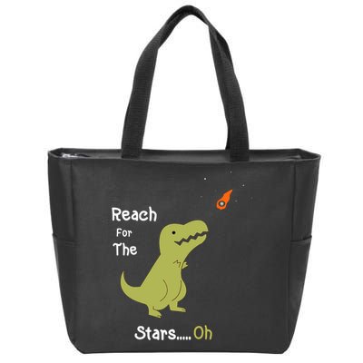 T-Rex Reach For The Stars Oh Dinosaur Dino Cool Cute Funny Zip Tote Bag