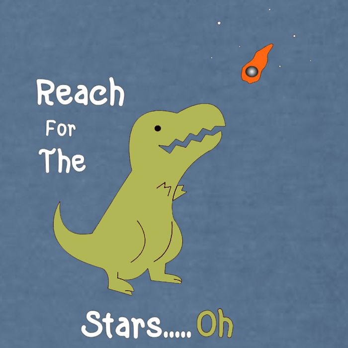 T-Rex Reach For The Stars Oh Dinosaur Dino Cool Cute Funny Garment-Dyed Sweatshirt