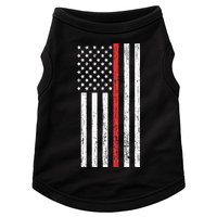Thin RedLine Firefighter Flag Distressed Effect Doggie Tank