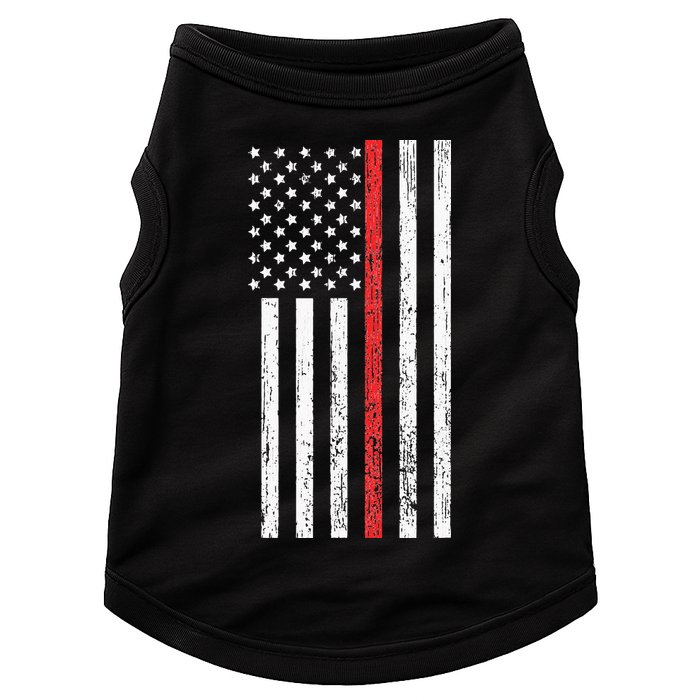 Thin RedLine Firefighter Flag Distressed Effect Doggie Tank