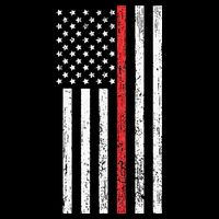 Thin RedLine Firefighter Flag Distressed Effect Performance Shirt