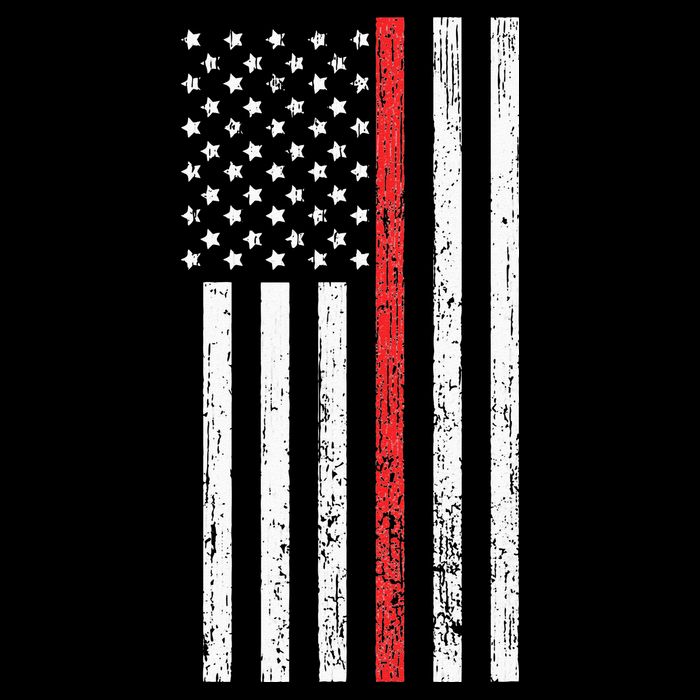 Thin RedLine Firefighter Flag Distressed Effect Performance Shirt