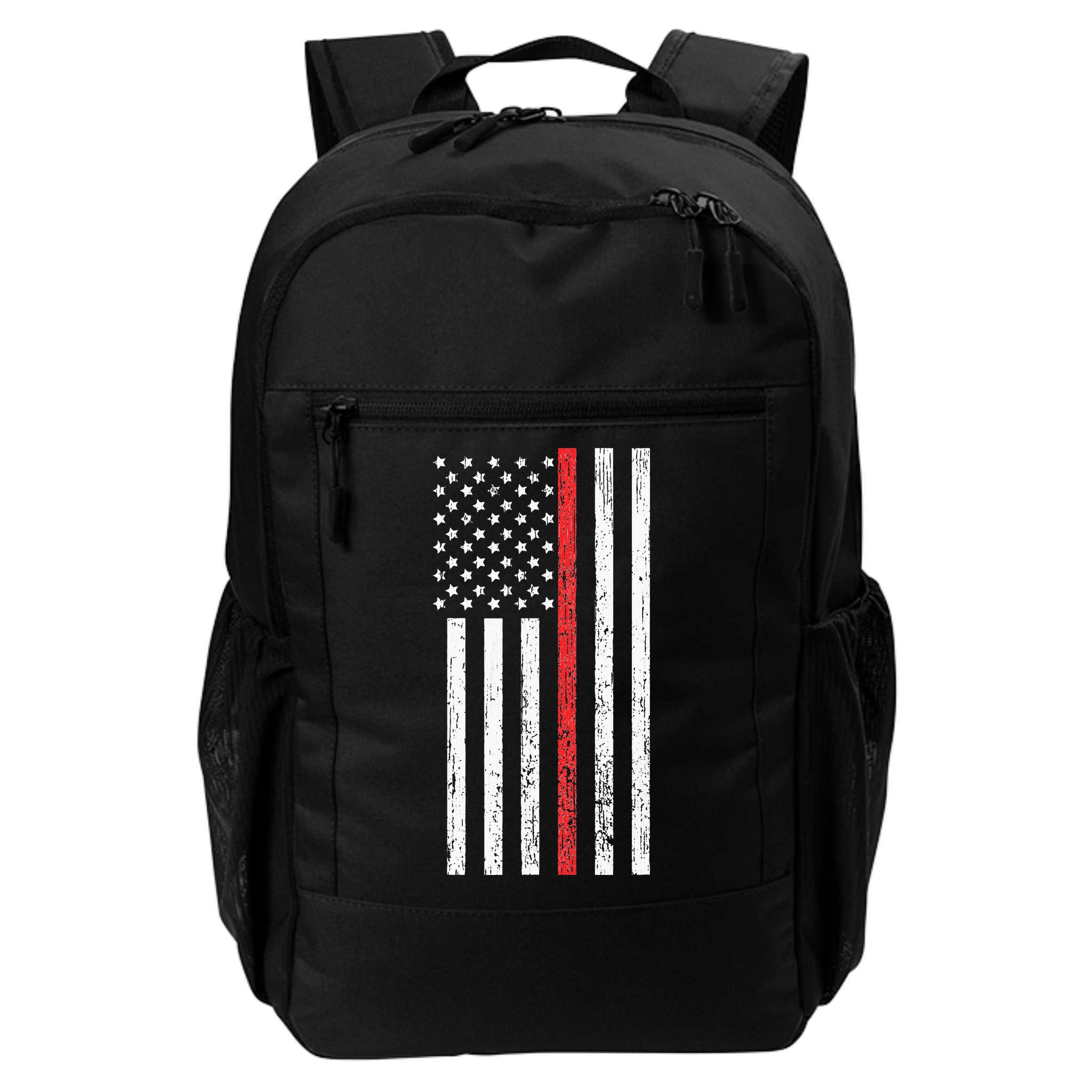 Thin RedLine Firefighter Flag Distressed Effect Backpack