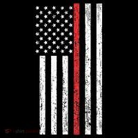 Thin RedLine Firefighter Flag Distressed Effect Hooded Wearable Blanket