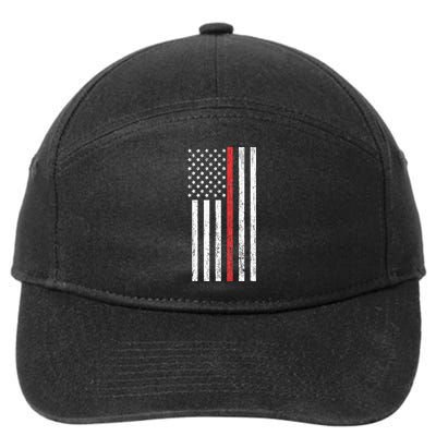 Thin RedLine Firefighter Flag Distressed Effect 7-Panel Snapback Hat
