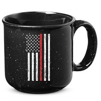 Thin RedLine Firefighter Flag Distressed Effect 15oz Campfire Ceramic Mug
