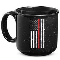 Thin RedLine Firefighter Flag Distressed Effect 15oz Campfire Ceramic Mug