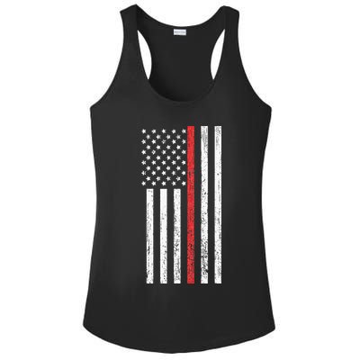 Thin RedLine Firefighter Flag Distressed Effect Ladies PosiCharge Competitor Racerback Tank