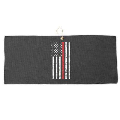 Thin RedLine Firefighter Flag Distressed Effect Large Microfiber Waffle Golf Towel