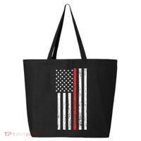Thin RedLine Firefighter Flag Distressed Effect 25L Jumbo Tote