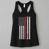 Thin RedLine Firefighter Flag Distressed Effect Womens Tank Top
