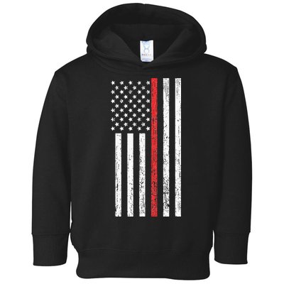 Thin RedLine Firefighter Flag Distressed Effect Toddler Hoodie