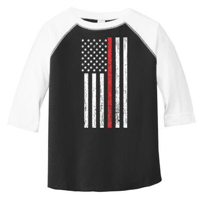 Thin RedLine Firefighter Flag Distressed Effect Toddler Fine Jersey T-Shirt