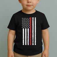 Thin RedLine Firefighter Flag Distressed Effect Toddler T-Shirt