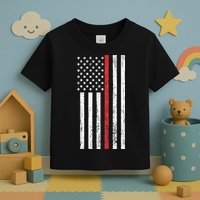 Thin RedLine Firefighter Flag Distressed Effect Toddler T-Shirt