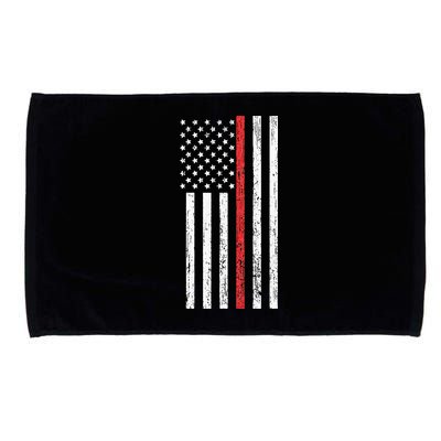 Thin RedLine Firefighter Flag Distressed Effect Microfiber Hand Towel