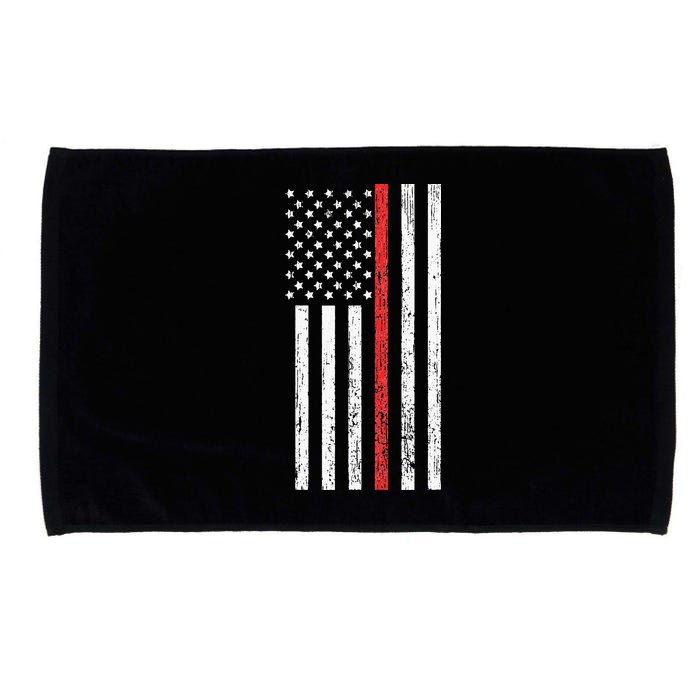 Thin RedLine Firefighter Flag Distressed Effect Microfiber Hand Towel