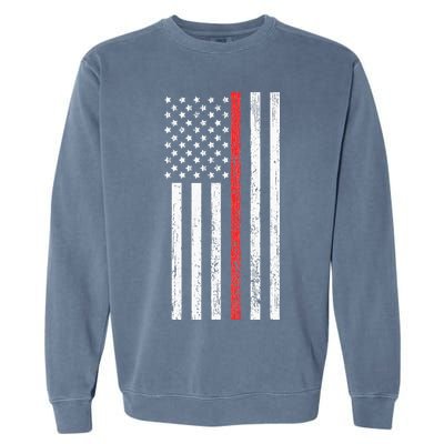 Thin RedLine Firefighter Flag Distressed Effect Garment-Dyed Sweatshirt