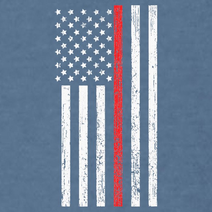 Thin RedLine Firefighter Flag Distressed Effect Garment-Dyed Sweatshirt
