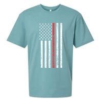 Thin RedLine Firefighter Flag Distressed Effect Sueded Cloud Jersey T-Shirt